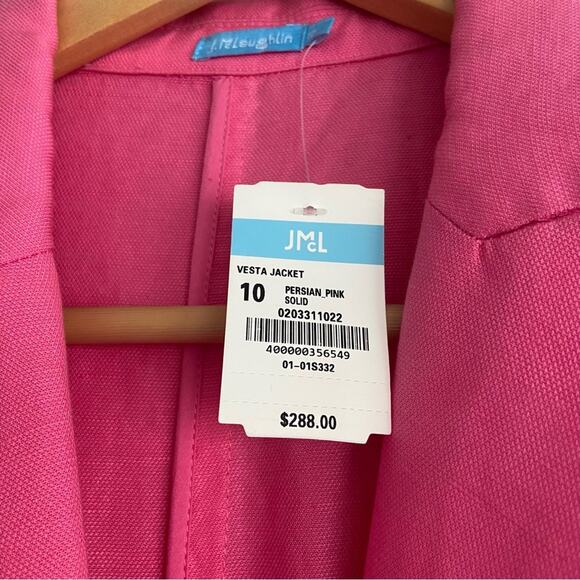 J. McLaughlin Vesta Linen Blend Blazer Persian Pink 10 (see description re flaw) - Picture 5 of 16